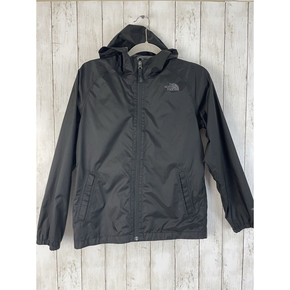 NORTH FACE Dryvent Black Zipline Rain Jacket Youth/Boys Size L 14/16